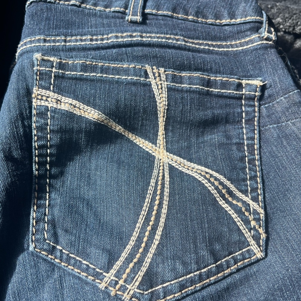 Ariat Dark Blue Bootcut Jeans with Cream Contrast Stitching